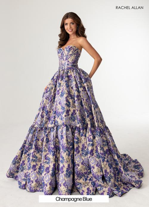 Elegance A-Line Sweetheart Strapless Jacquard Prom Dress #70939