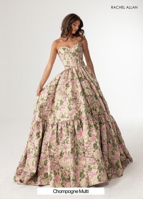 Elegance A-Line Sweetheart Strapless Jacquard Prom Dress #70939