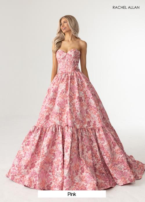 Elegance A-Line Sweetheart Strapless Jacquard Prom Dress #70939