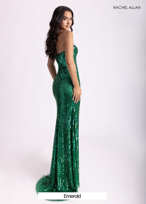 Plunging V-Neck Stretch Tulle Beading High Slit Prom Dress #70948