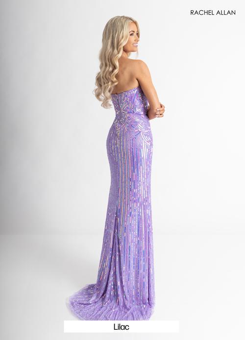 Plunging V-Neck Stretch Tulle Beading High Slit Prom Dress #70948