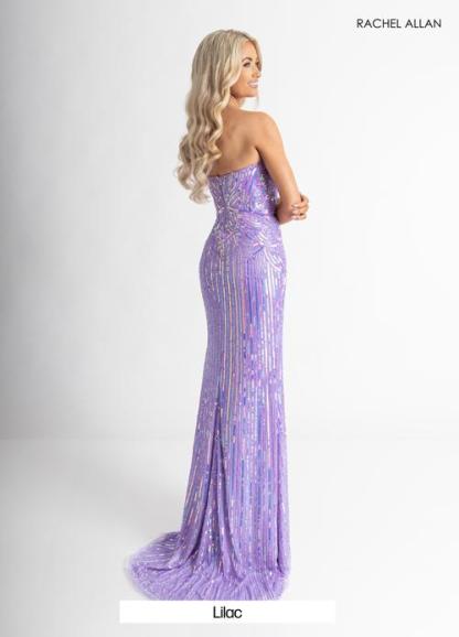 Plunging V-Neck Stretch Tulle Beading High Slit Prom Dress #70948