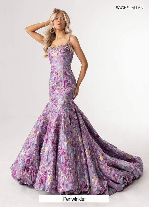 Mermaid Exquisite Floral Texture And Shimmering Crystal Beading Prom Dress #70988