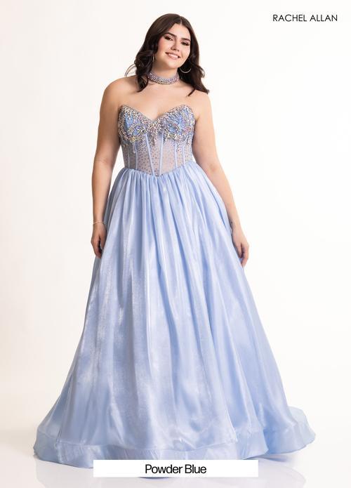 A-Line Sweetheart Shimmering Crystal Organza Prom Dress #70998