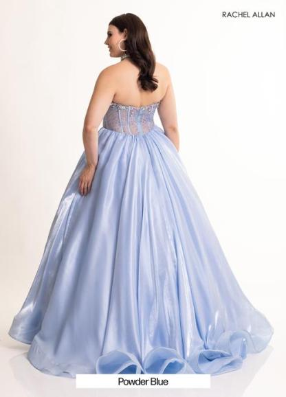 A-Line Sweetheart Shimmering Crystal Organza Prom Dress #70998