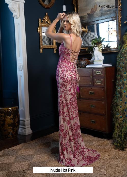  Stunning Beaded Stretch Tulle Lace-Up Back Prom Dress #70999