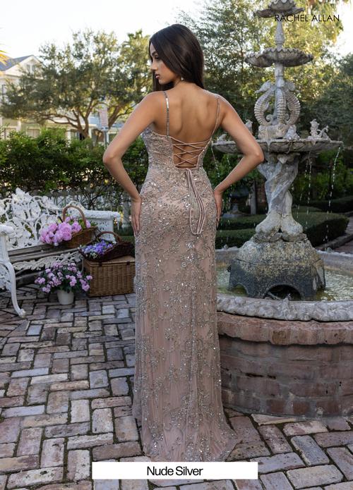  Stunning Beaded Stretch Tulle Lace-Up Back Prom Dress #70999