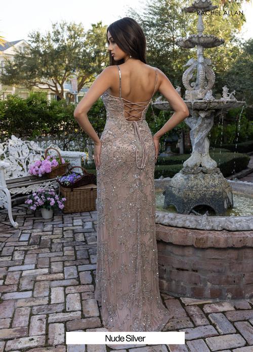  Stunning Beaded Stretch Tulle Lace-Up Back Prom Dress #70999