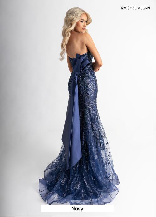 Curve-Loving Satin Jersey Crystal Beading Thigh-High Slit Prom Dress #71008