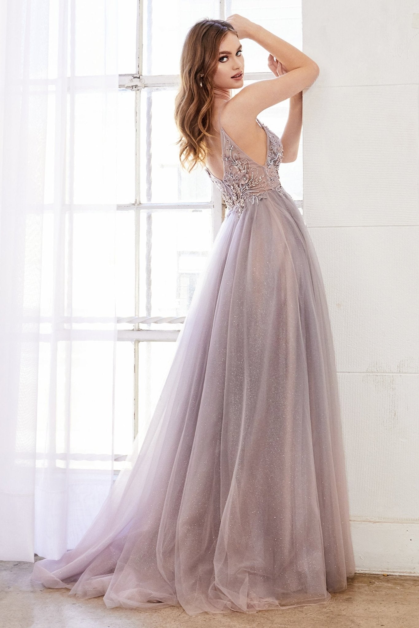 Sexy Dreamer Floral Beaded Ombre Ballerina Gown #A0850