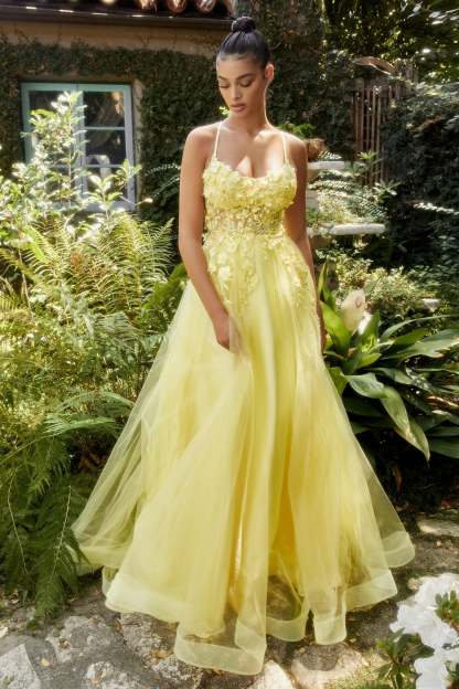 Breathtaking A-Line Straight Neckline Layered Tulle Skirt Gown #A1142