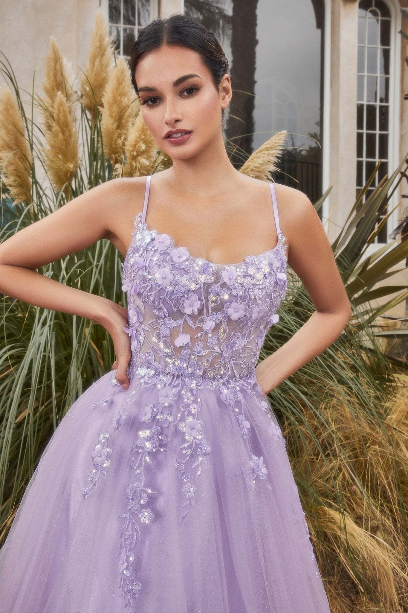 Breathtaking A-Line Straight Neckline Layered Tulle Skirt Gown #A1142