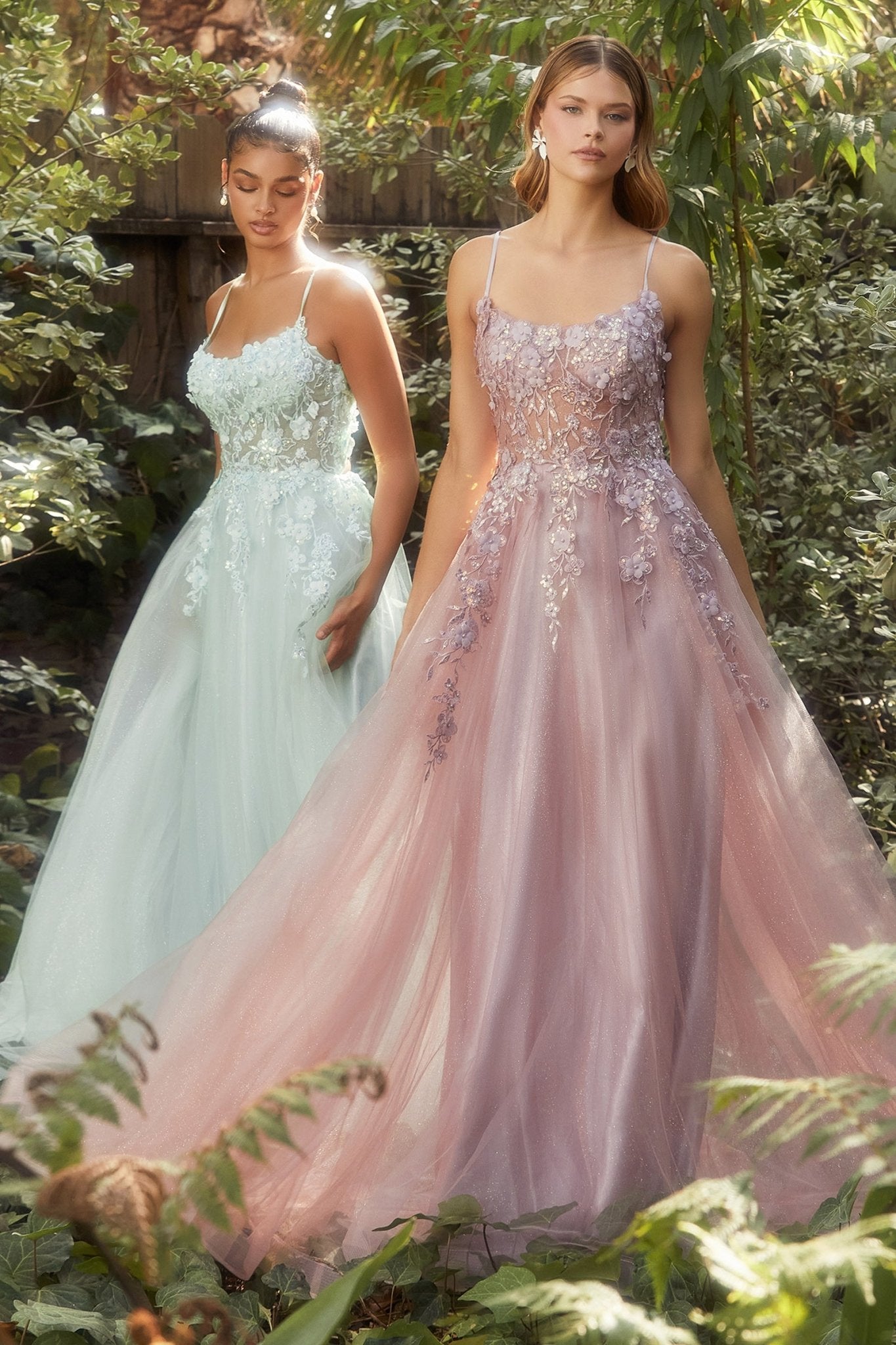 Breathtaking A-Line Straight Neckline Layered Tulle Skirt Gown #A1142