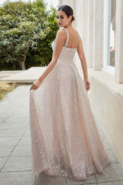 Stunning Sweetheart Pearleque Ball Gown W Crystal Strap #A1180