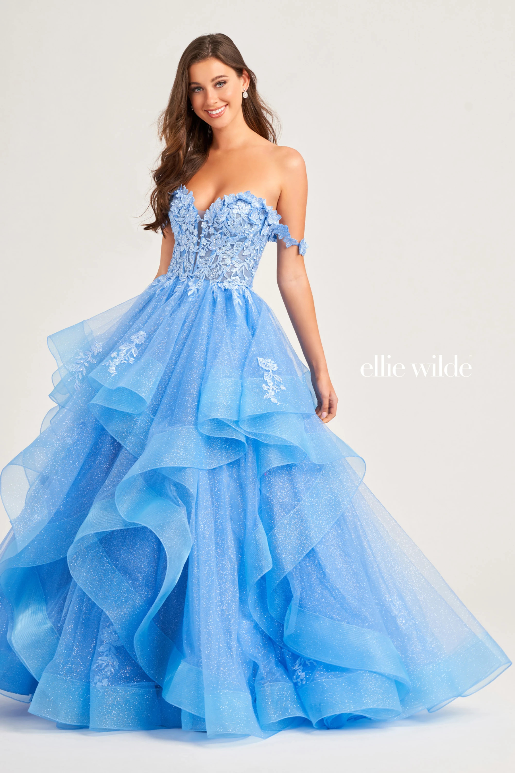 Ball Gown Sweetheart Detachable Off Shoulder Straps Prom Dress #EW35084