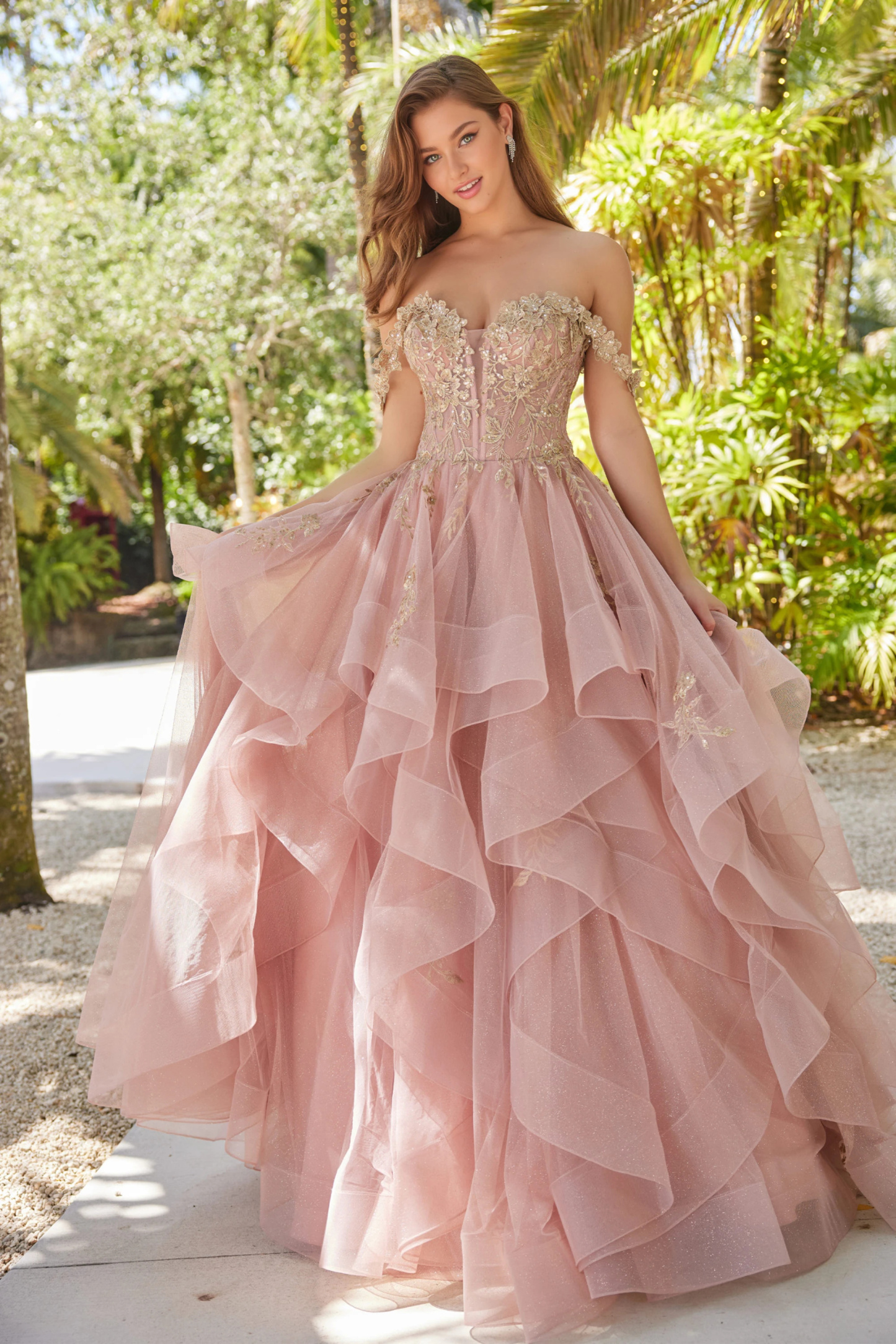 Ball Gown Sweetheart Detachable Off Shoulder Straps Prom Dress #EW35084