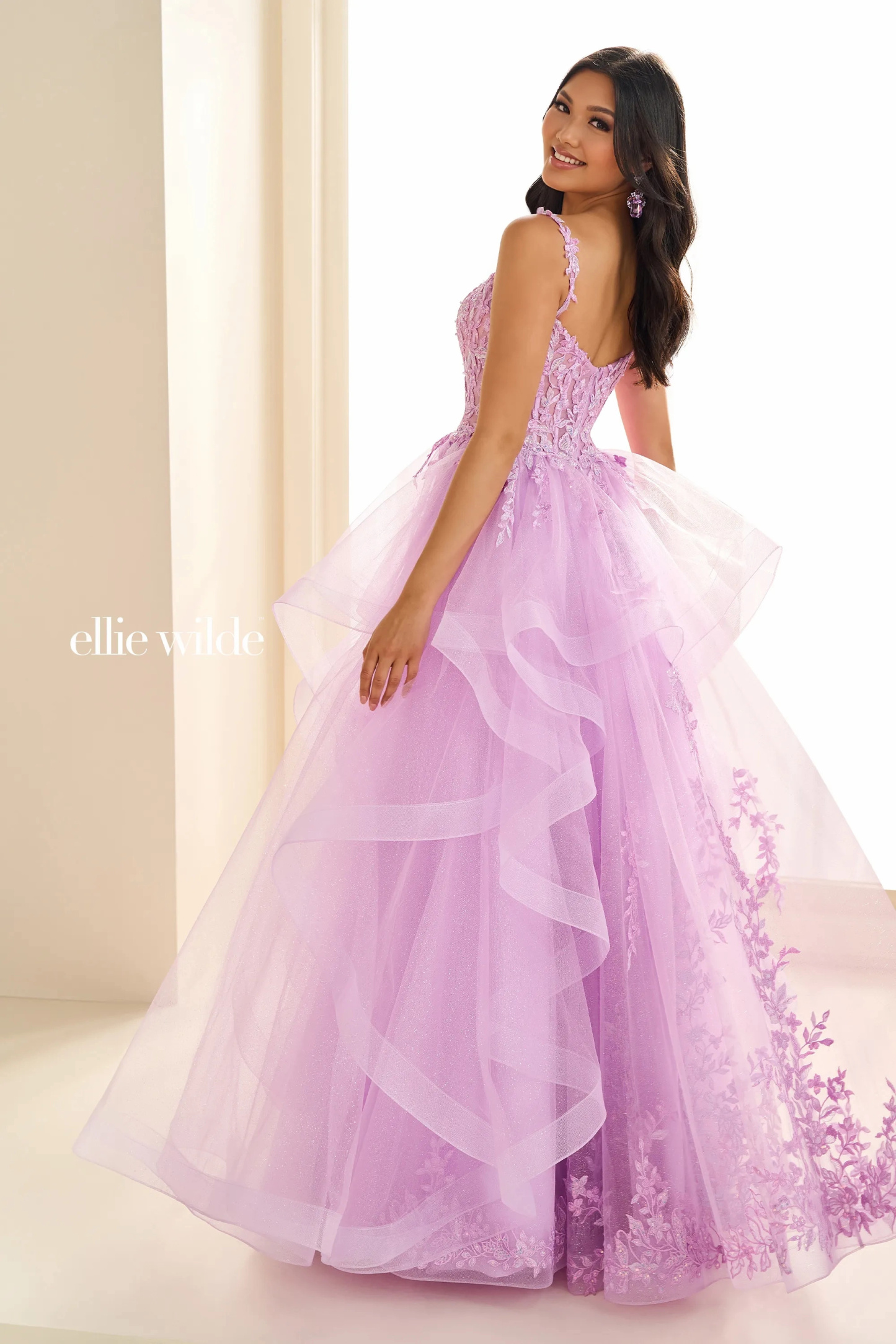 A-Line Sweetheart Lace Applique Sequin Prom Dress #EW36081