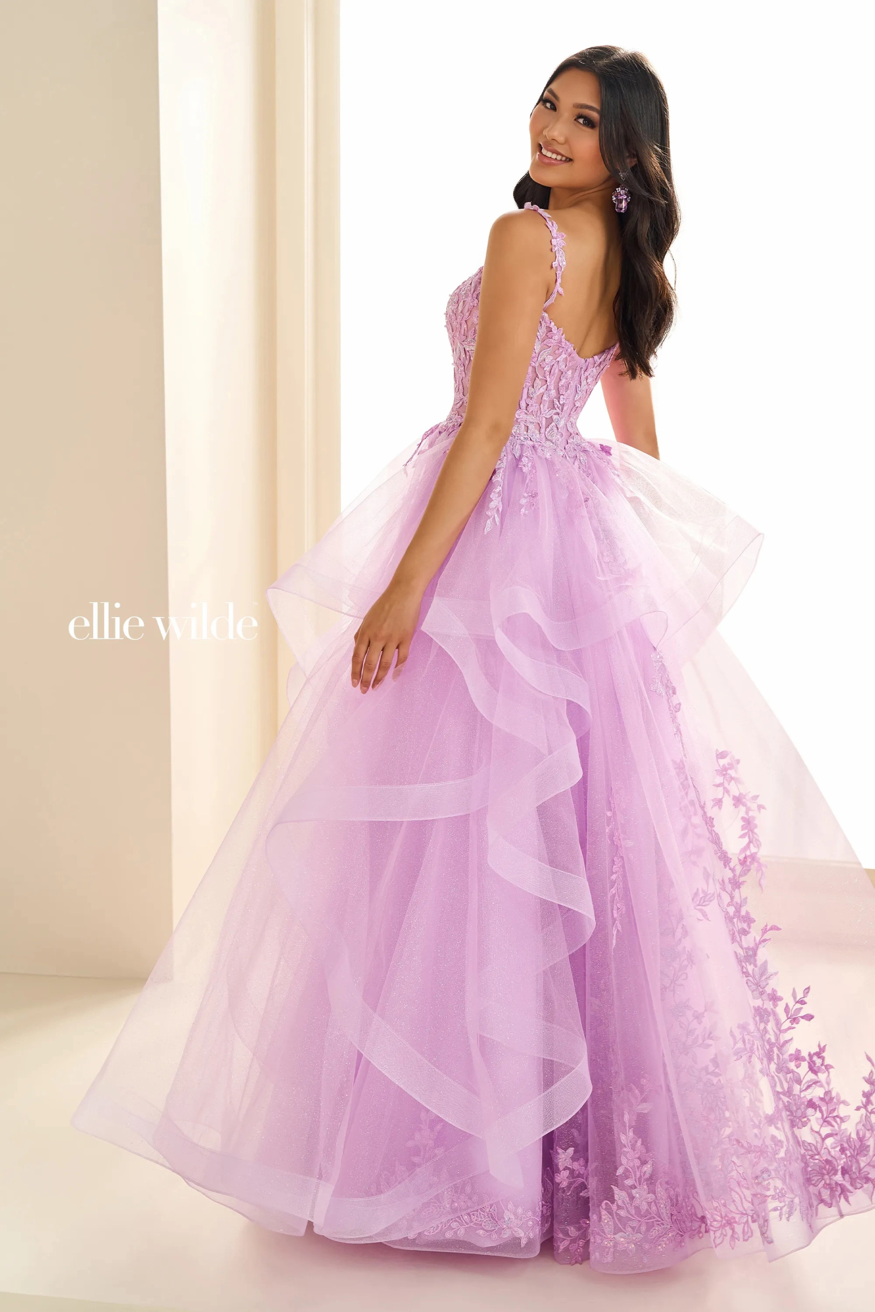 A-Line Sweetheart Lace Applique Sequin Prom Dress #EW36081