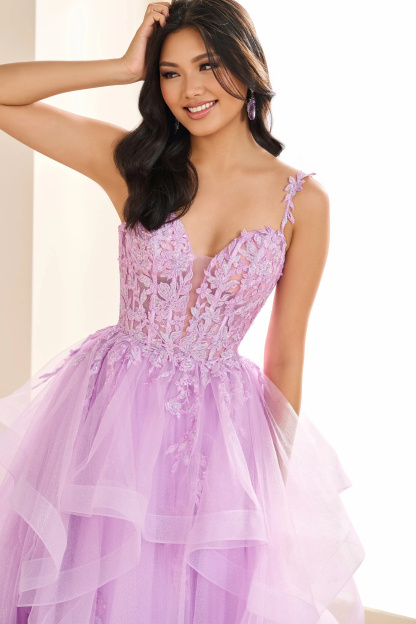 A-Line Sweetheart Lace Applique Sequin Prom Dress #EW36081