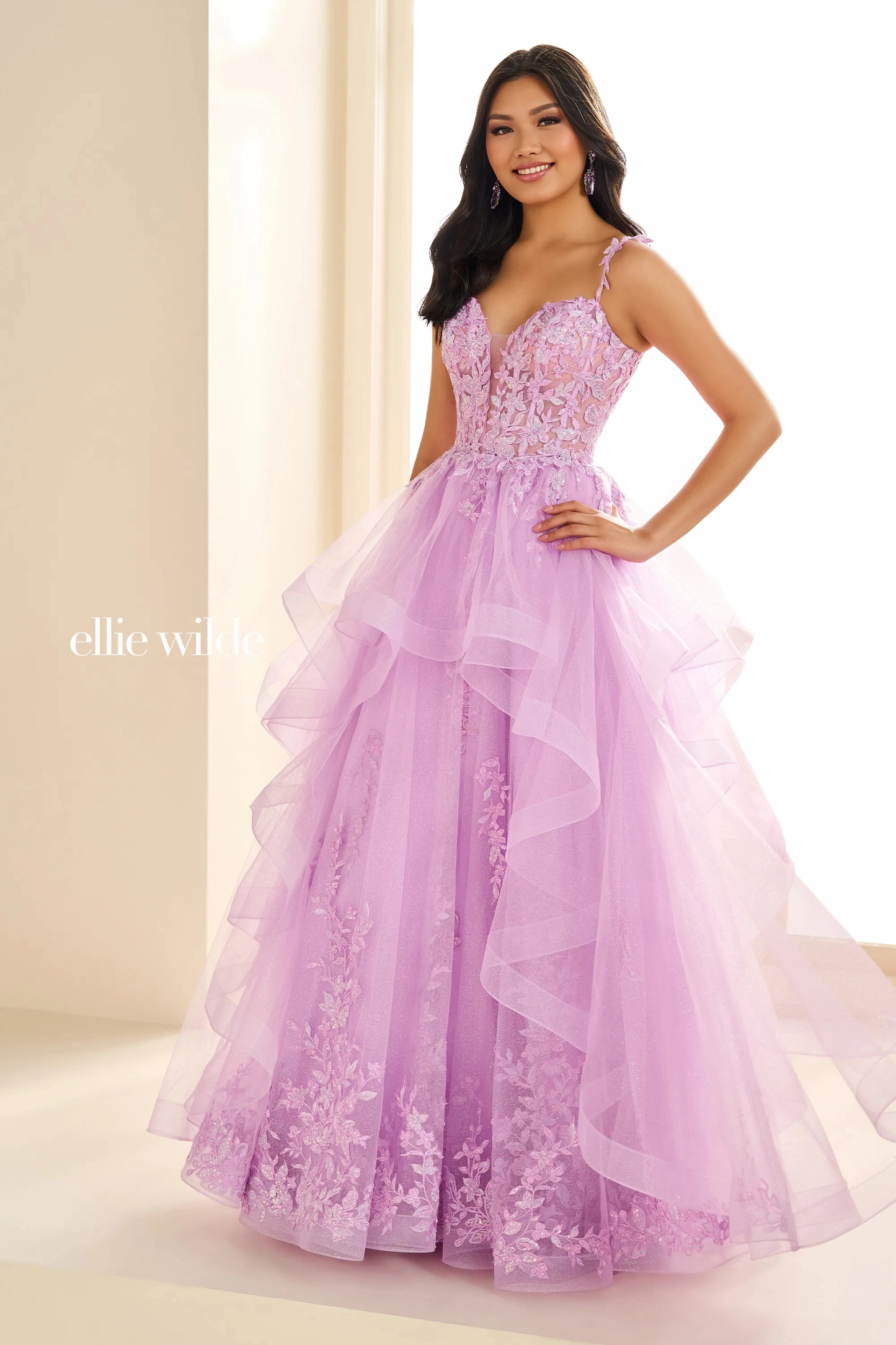 A-Line Sweetheart Lace Applique Sequin Prom Dress #EW36081