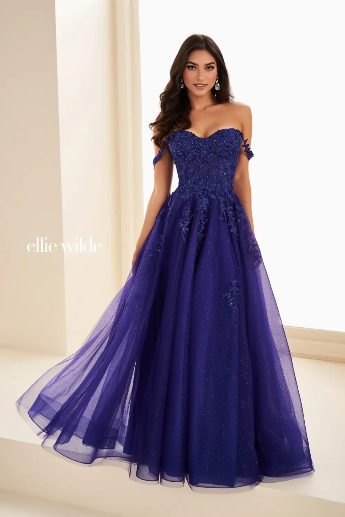 Flirty A-Line Sweetheart Off-Shoulder Straps Corset Bodice Prom Dress#EW36083