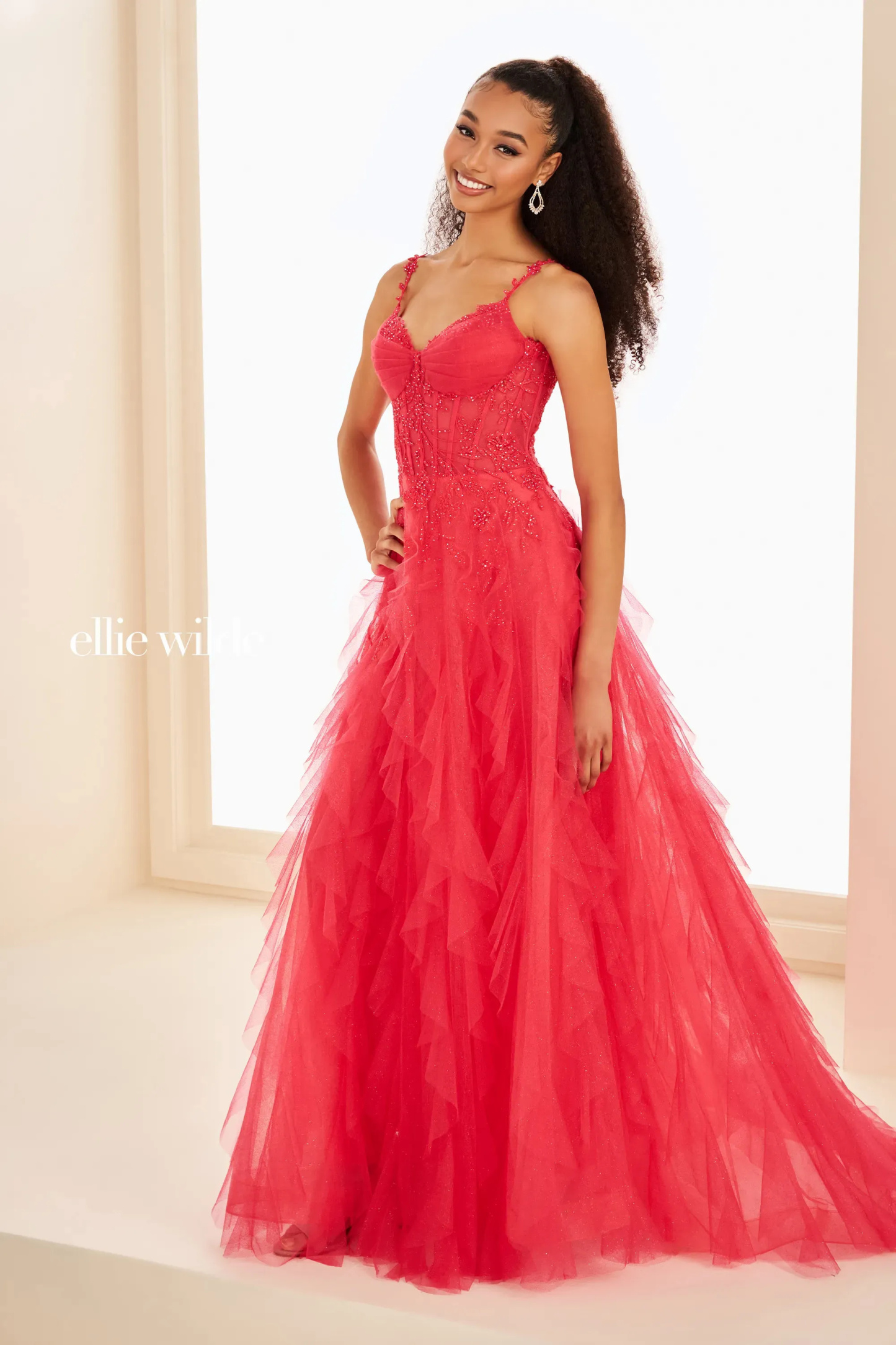 Ball Gown Sweetheart Lace Applique Stone Accents Prom Dress #EW37031