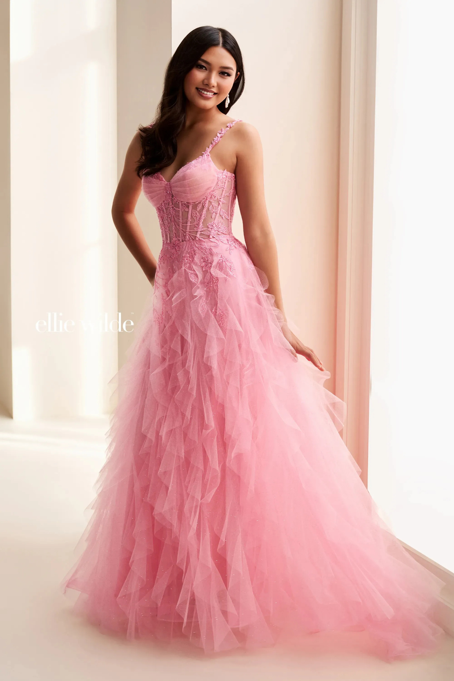 Ball Gown Sweetheart Lace Applique Stone Accents Prom Dress #EW37031