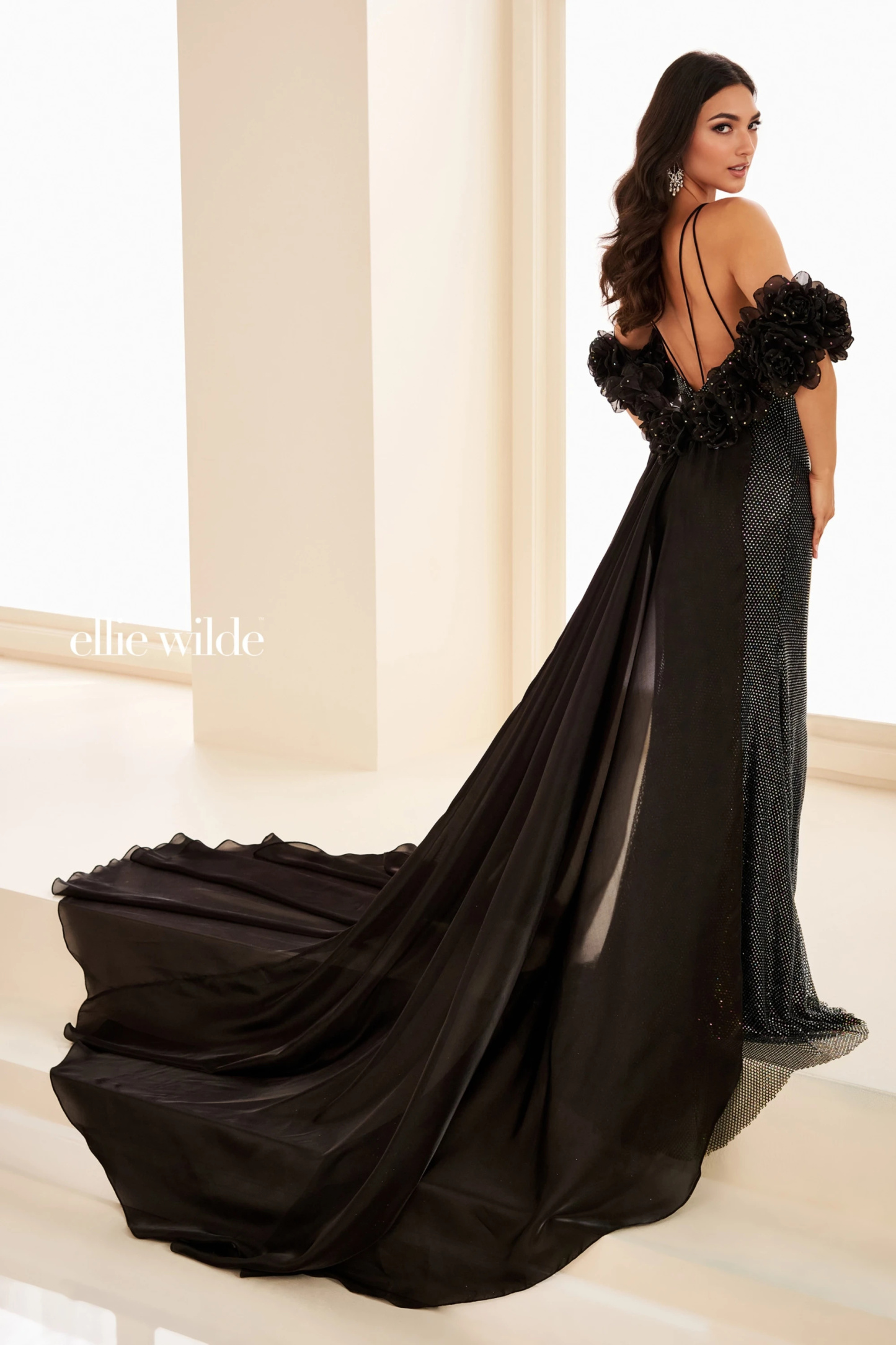 Fit & Flare Sweetheart Prom Dress w/ Double Spaghetti Straps & Cape #EW37037