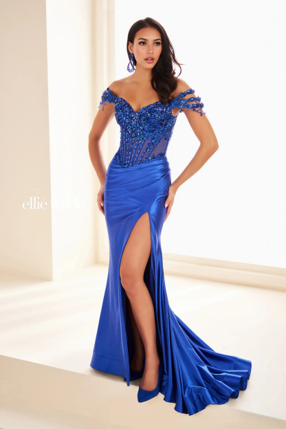 Mermaid Sweetheart Off-the-Shoulder Beading Lace Appliques Prom Dress #EW37056