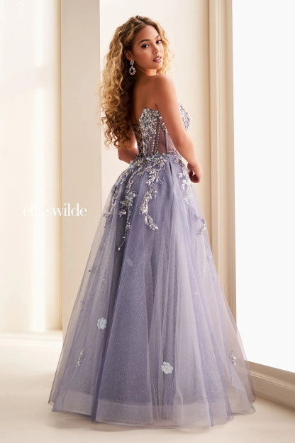 Ball Gown Sweetheart Sparkly Strapless Prom Dress w/ Pockets #EW37119