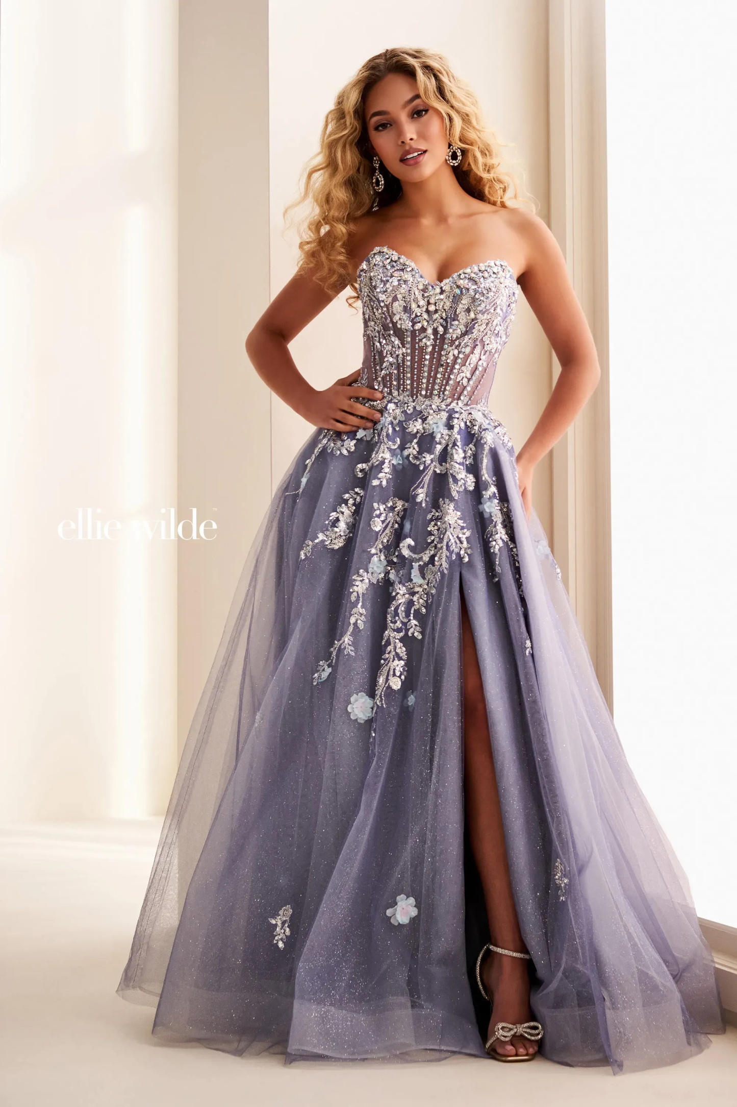Ball Gown Sweetheart Sparkly Strapless Prom Dress w/ Pockets #EW37119