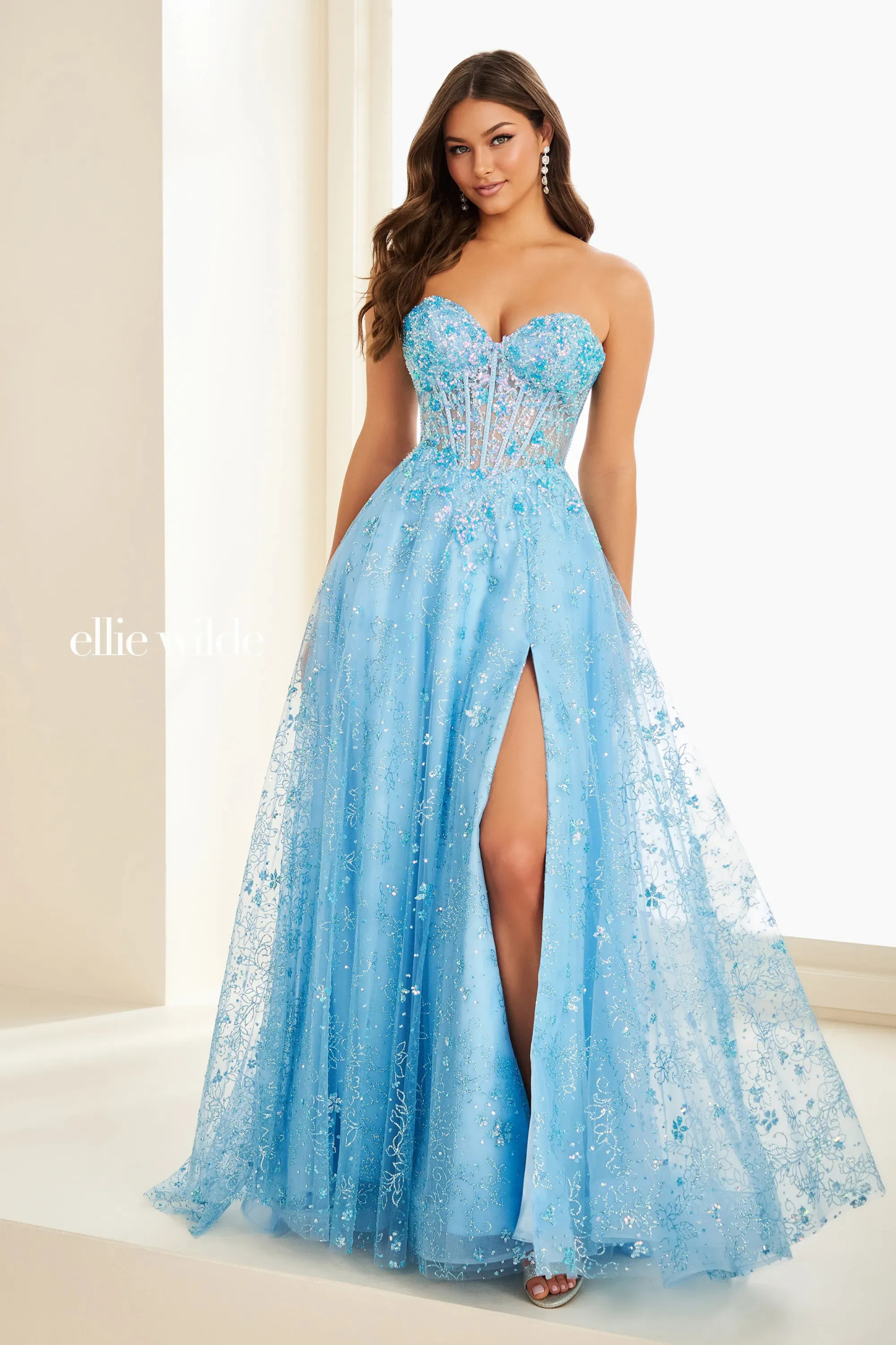 Strapless A-Line Sweetheart Prom Dress w/ Dramatic Slit #EW37205