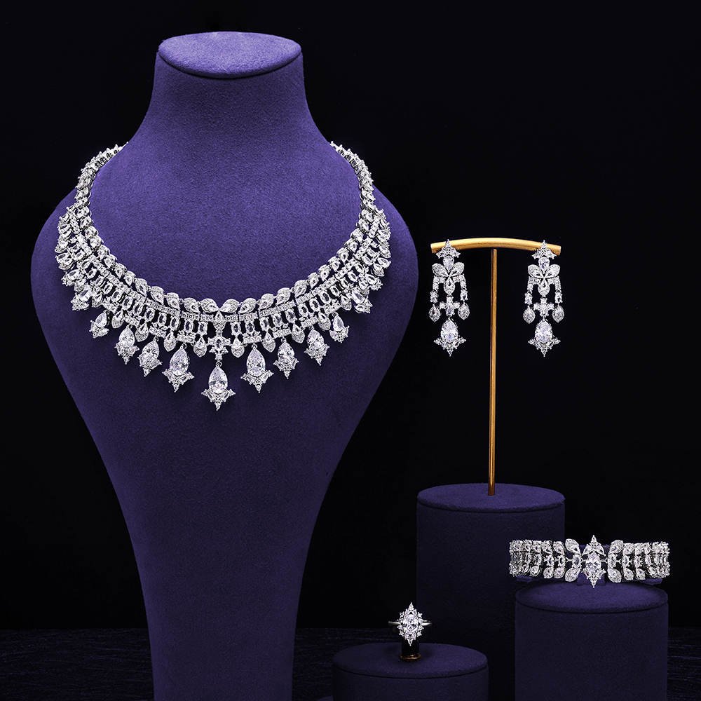 Ladies'/Bridal Shiny Zircon Jewelry Sets #JEWLY021