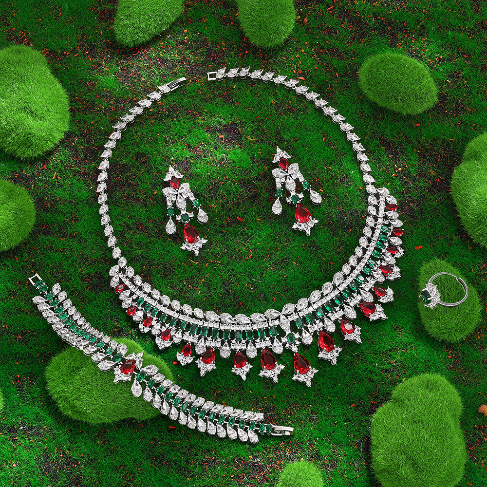 Ladies'/Bridal Shiny Zircon Jewelry Sets #JEWLY021