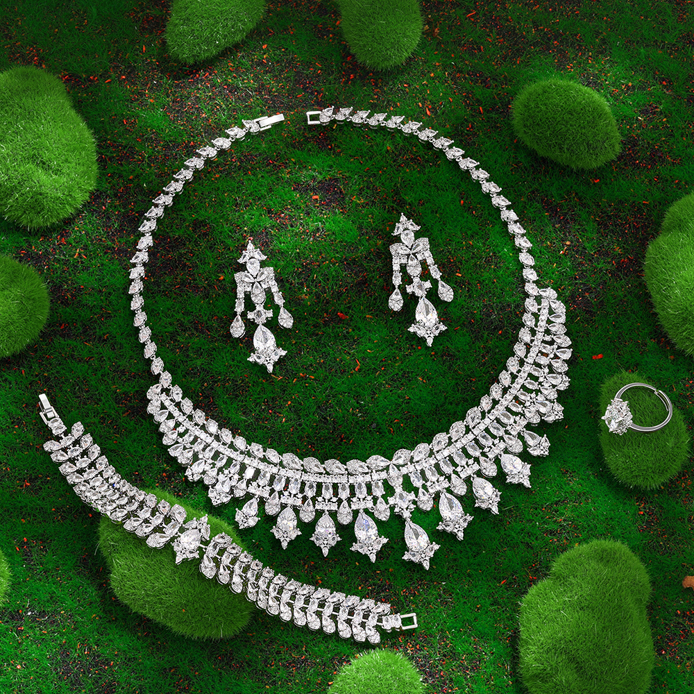 Ladies'/Bridal Shiny Zircon Jewelry Sets #JEWLY021