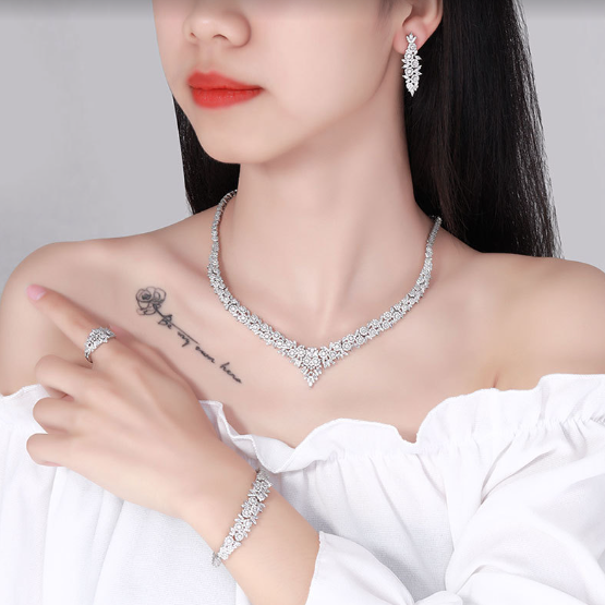 Ladies'/Bridal Shiny Zircon Jewelry Sets #JEWLY023