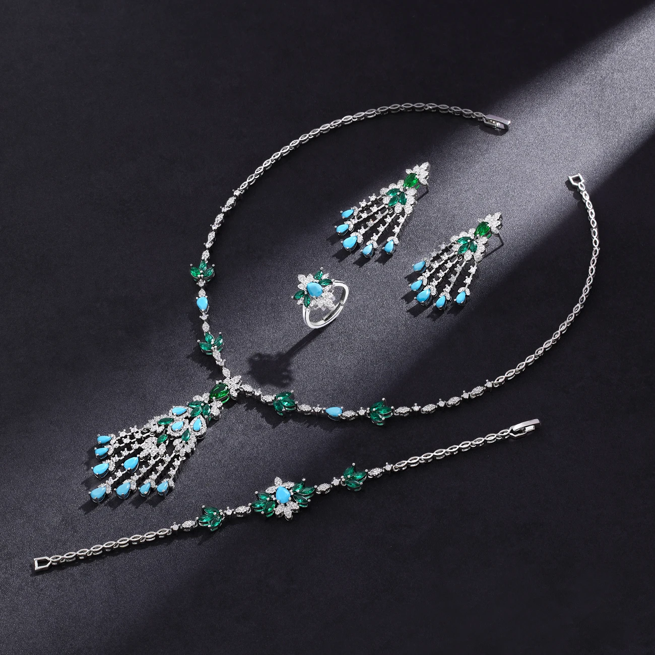 Ladies'/Bridal Shiny Zircon Jewelry Sets #JEWLY024