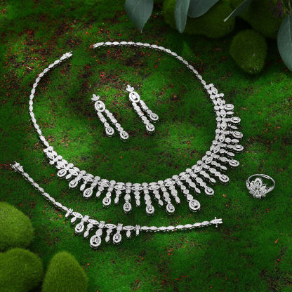 Ladies'/Bridal Shiny Zircon Jewelry Sets #JEWLY025