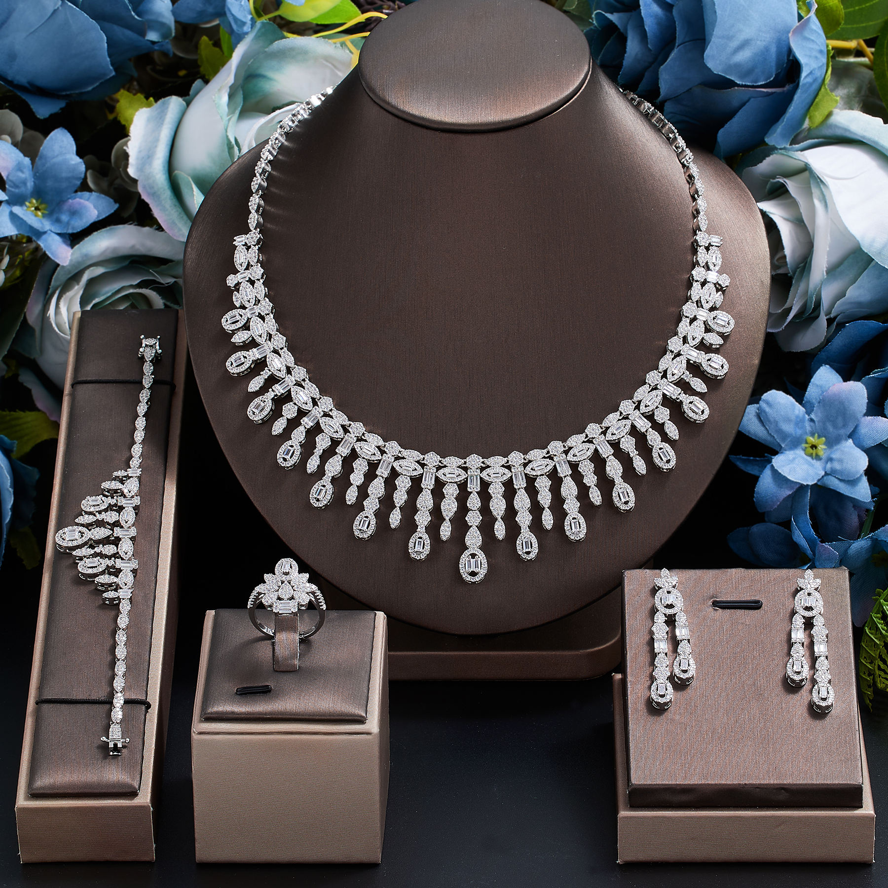 Ladies'/Bridal Shiny Zircon Jewelry Sets #JEWLY025