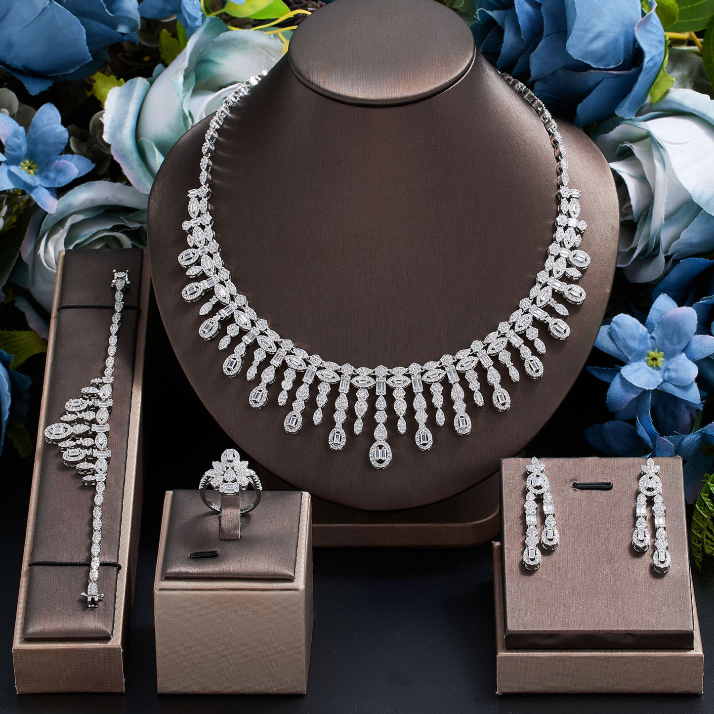 Ladies'/Bridal Shiny Zircon Jewelry Sets #JEWLY025