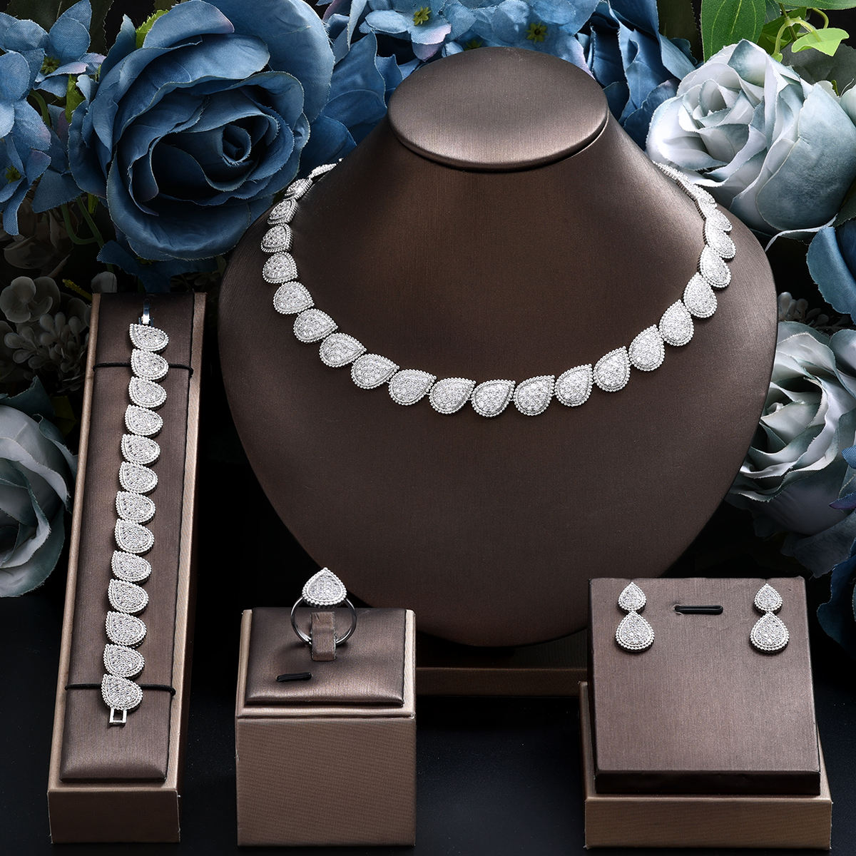 Ladies'/Bridal Shiny Zircon Jewelry Sets #JEWLY026