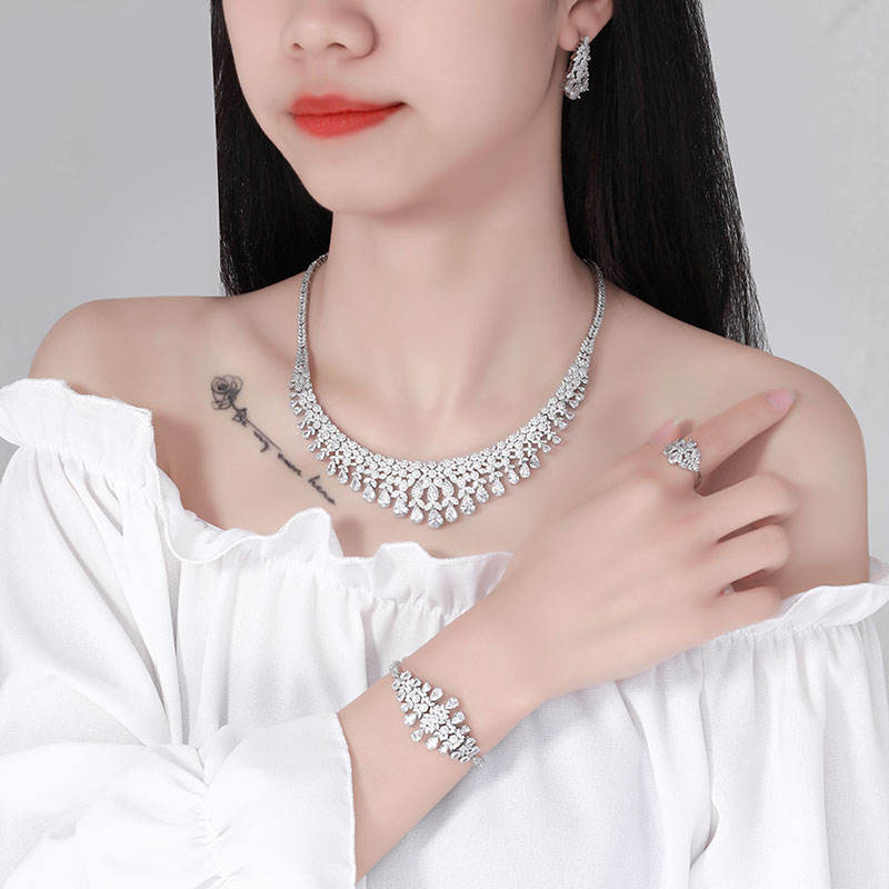 Ladies'/Bridal Shiny Zircon Jewelry Sets #JEWLY027