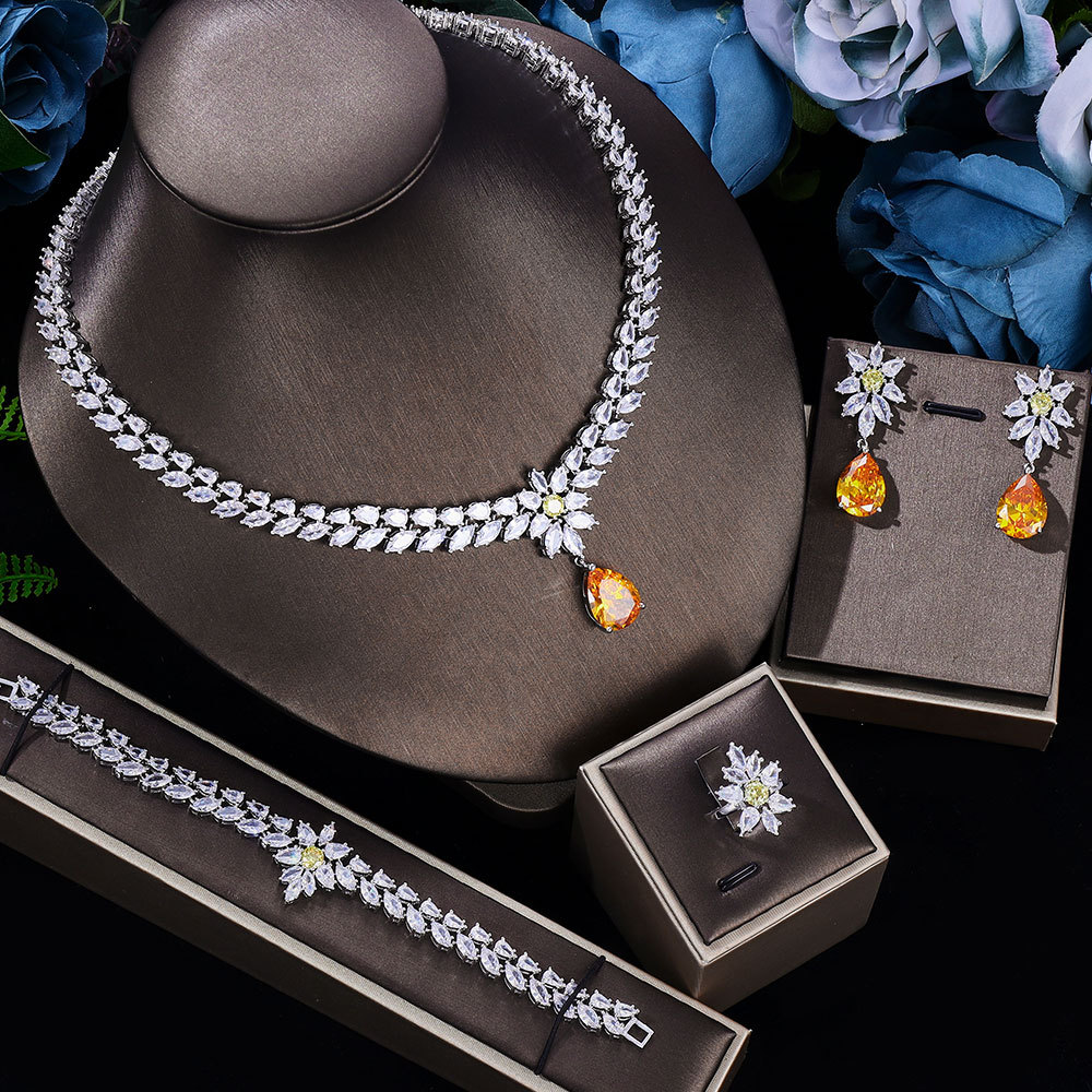 Ladies'/Bridal Shiny Zircon Jewelry Sets #JEWLY029