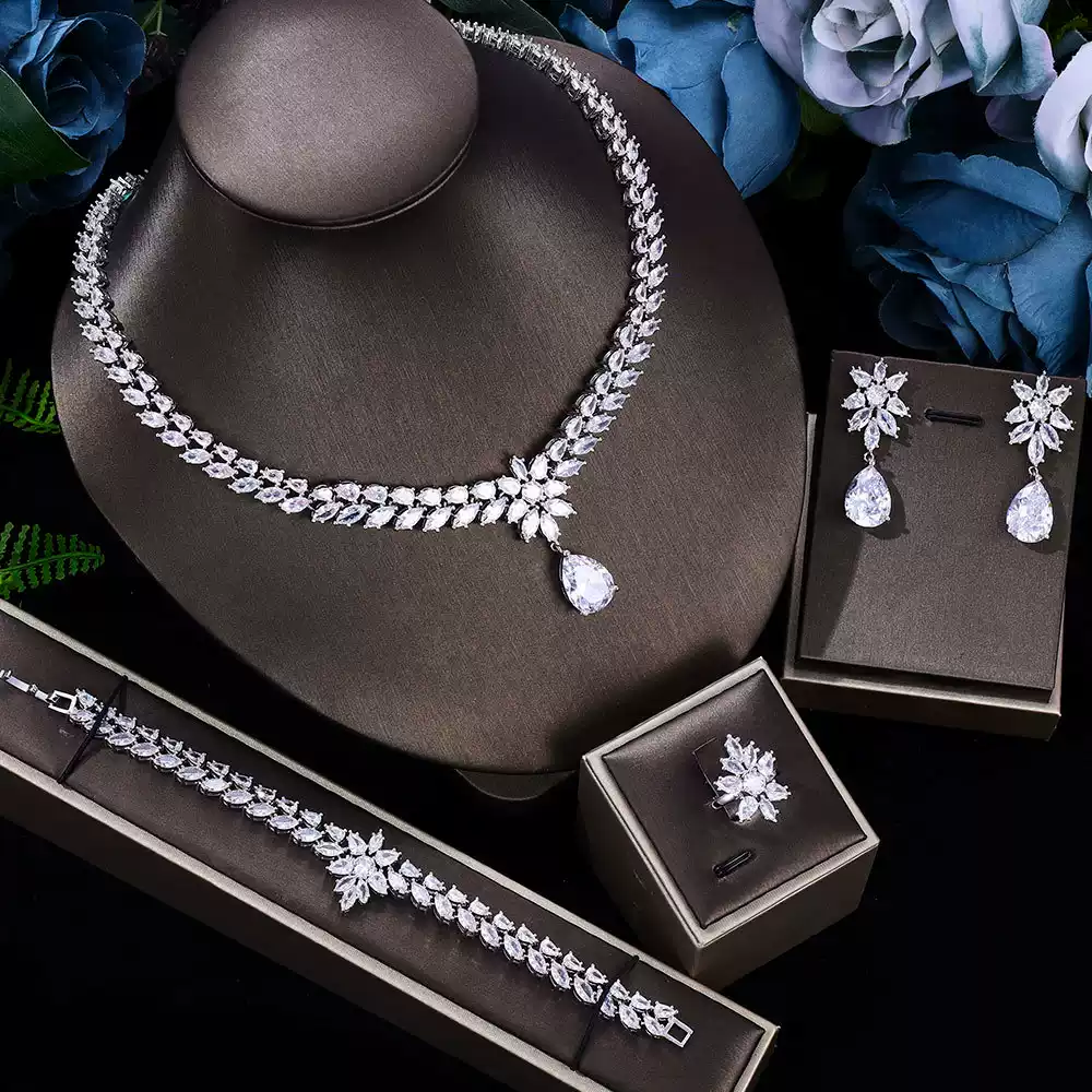 Ladies'/Bridal Shiny Zircon Jewelry Sets #JEWLY029