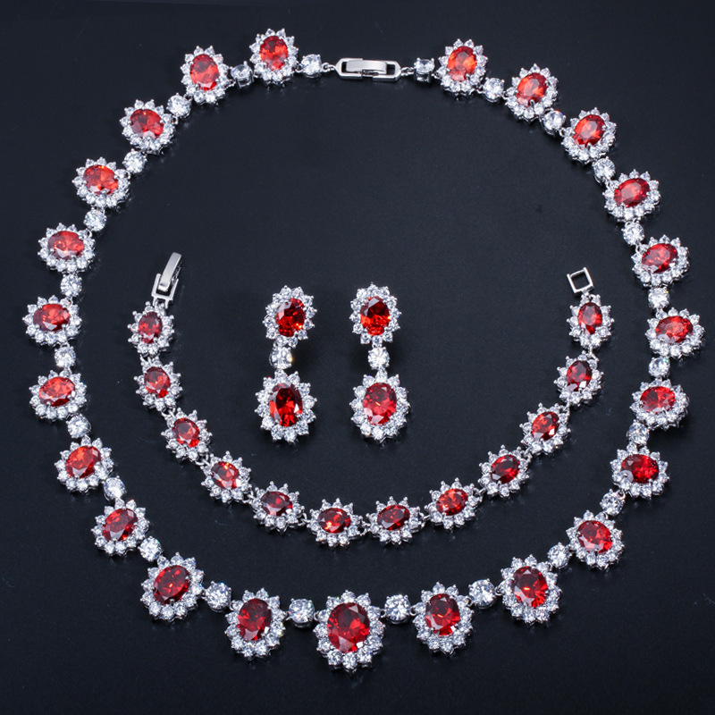 Ladies'/Bridal Shiny Zircon Jewelry Sets #JEWLY030