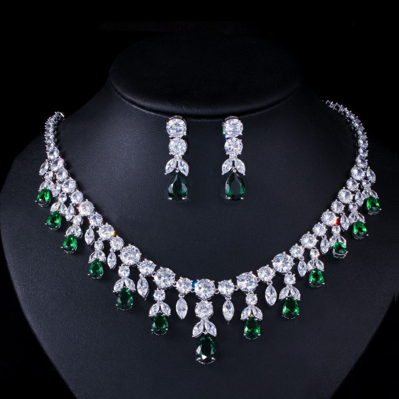 Lady/Bride Tassel Necklace Teardrop Earrings Sets #JEWLY032
