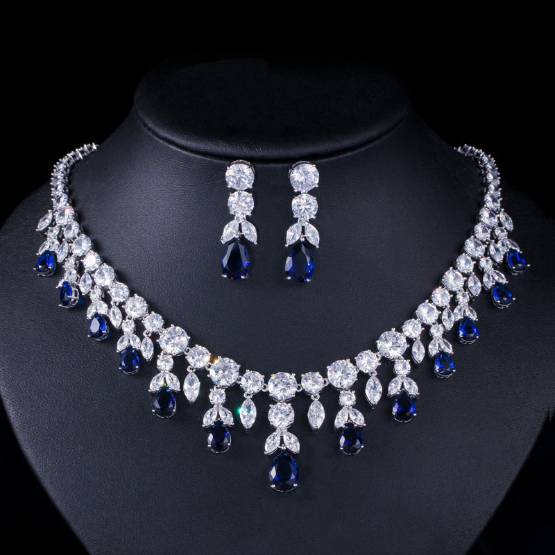 Lady/Bride Tassel Necklace Teardrop Earrings Sets #JEWLY032