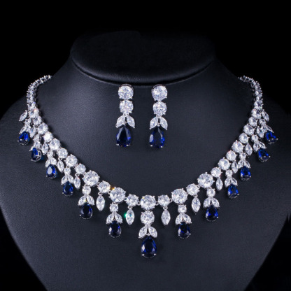 Lady/Bride Tassel Necklace Teardrop Earrings Sets #JEWLY032