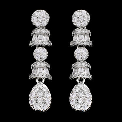 Fashion Ladies /Bridal V-shaped Shiny Zircon Jewelry Sets #JEWLY037