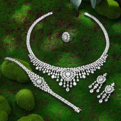 Ladies /Bridal Shiny Zircon Jewelry Sets #JEWLY038